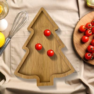 Поднос в форме рождественской елки, деревянные доски для десертов и мясных деликатесов, обеденная тарелка для стейков