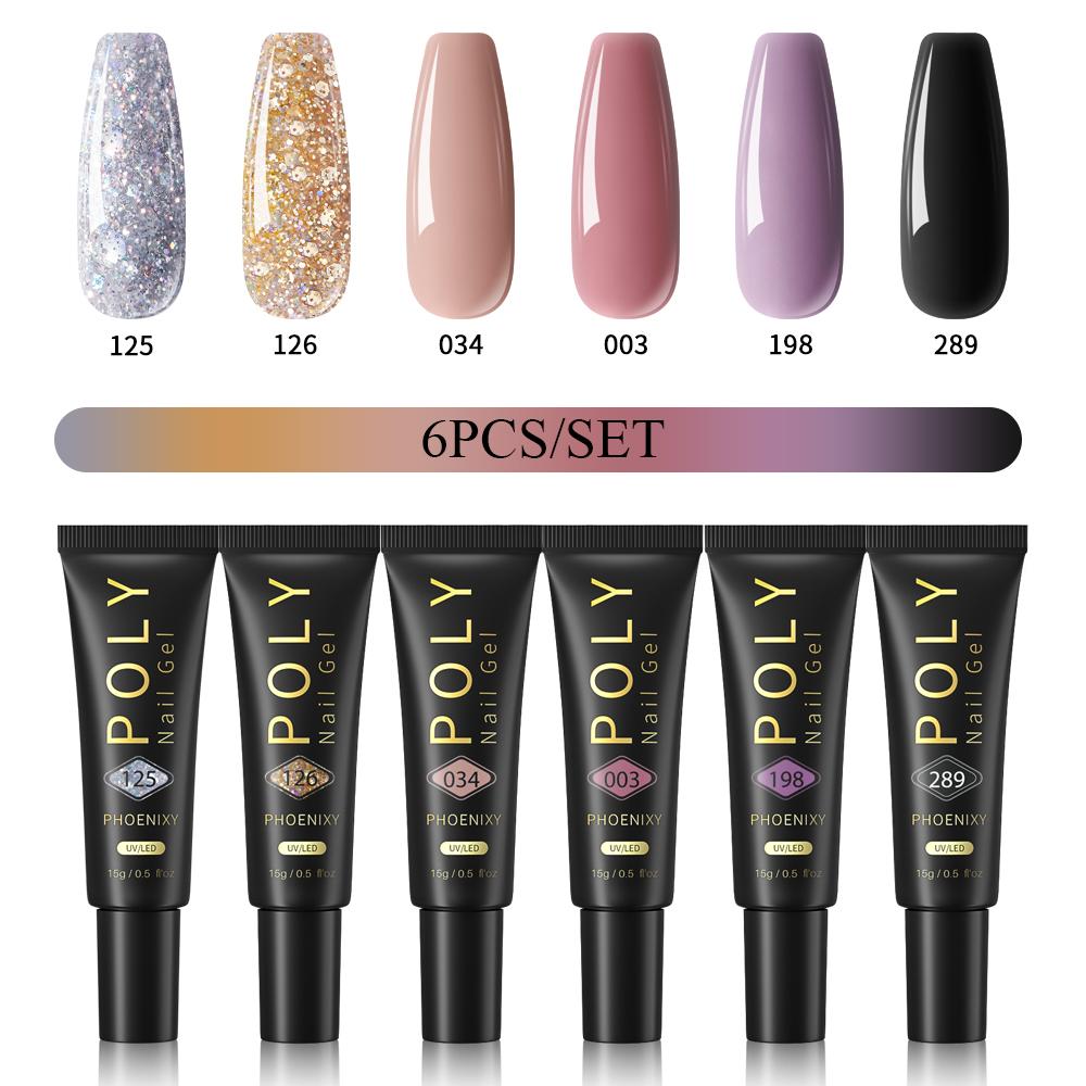 PHOENIXY 15 мл поли гель для ногтей маникюрный набор для наращивания пальцев акриловый гель нужна УФ светодиодная лампа для ногтей DIY салон нейл-арта для дома