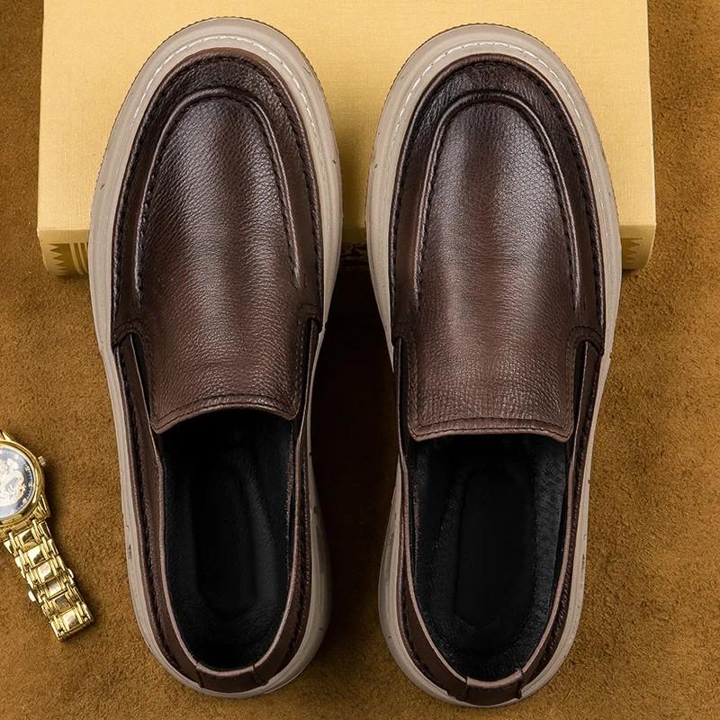 Новые мужские туфли из натуральной кожи 2024 года, деловая официальная обувь, дизайнерская повседневная обувь для мужчин, удобные мужские туфли, мокасины для вождения
