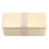 BENTO STORE Beautiful Flowing Grain Wooden Lunch Box with Wooden Lid Made from Hokkaido Cork Tree Microwave Lunch Box 500ml Beige X X H6cm