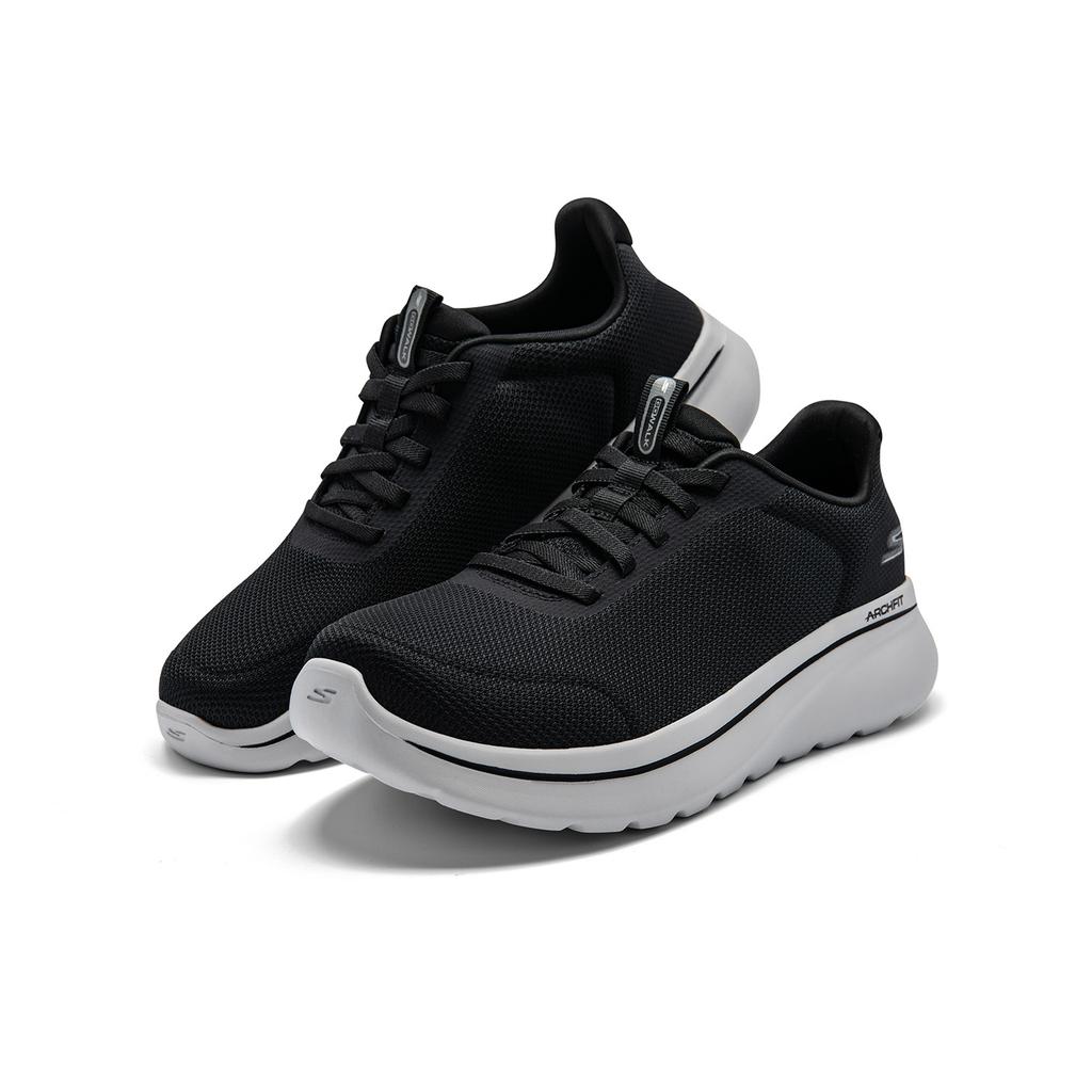 Skechers Go Walk Arch Fit Удобные Универсальные Простые Модные Сетчатые Низкие Беговые Кроссовки Мужские кроссовки Черный Серый 217078-BKGY