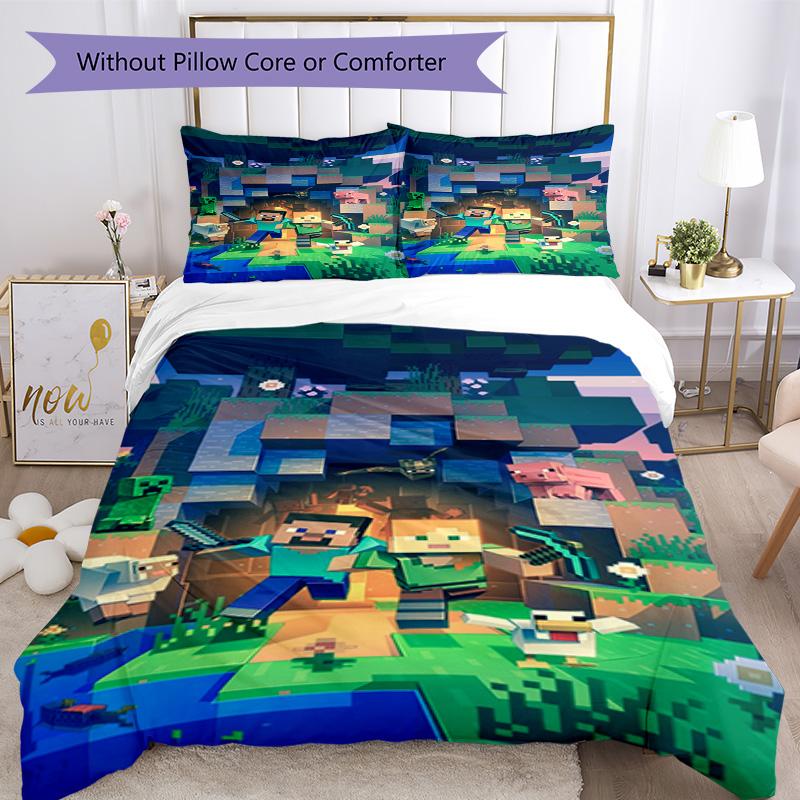 Minecraft Bedding Set Perfect for Dormitory Machine Washable Christmas Gift