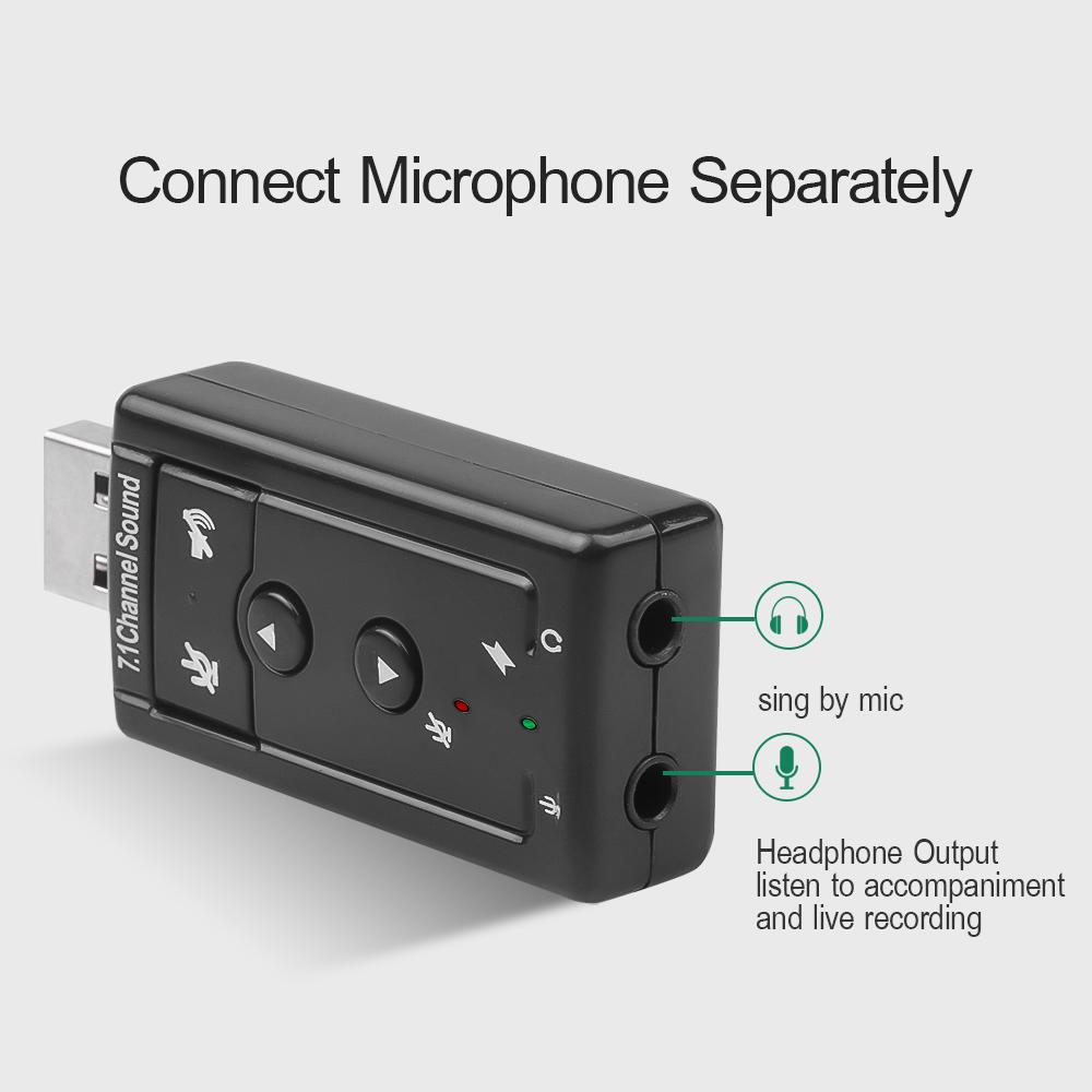 Новейший 7.1-канальный USB 2.0 3D-адаптер звуковой карты с микрофоном и динамиком