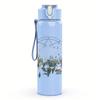 1PC Forest tree circular sketch print 750ml colorful plastic sports water bottle leakproof pop up lid with straw for outdoor work home use