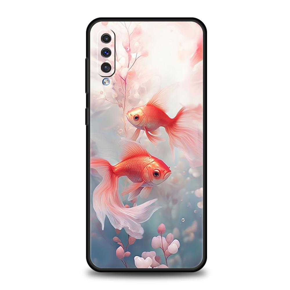 Goldfish Swimming Phone Case for Samsung Galaxy A56 A36 A26 A16 A34 A24 A42 A22 A20 A12 A40 A30 A10 5G Soft TPU Cover Shell Bags