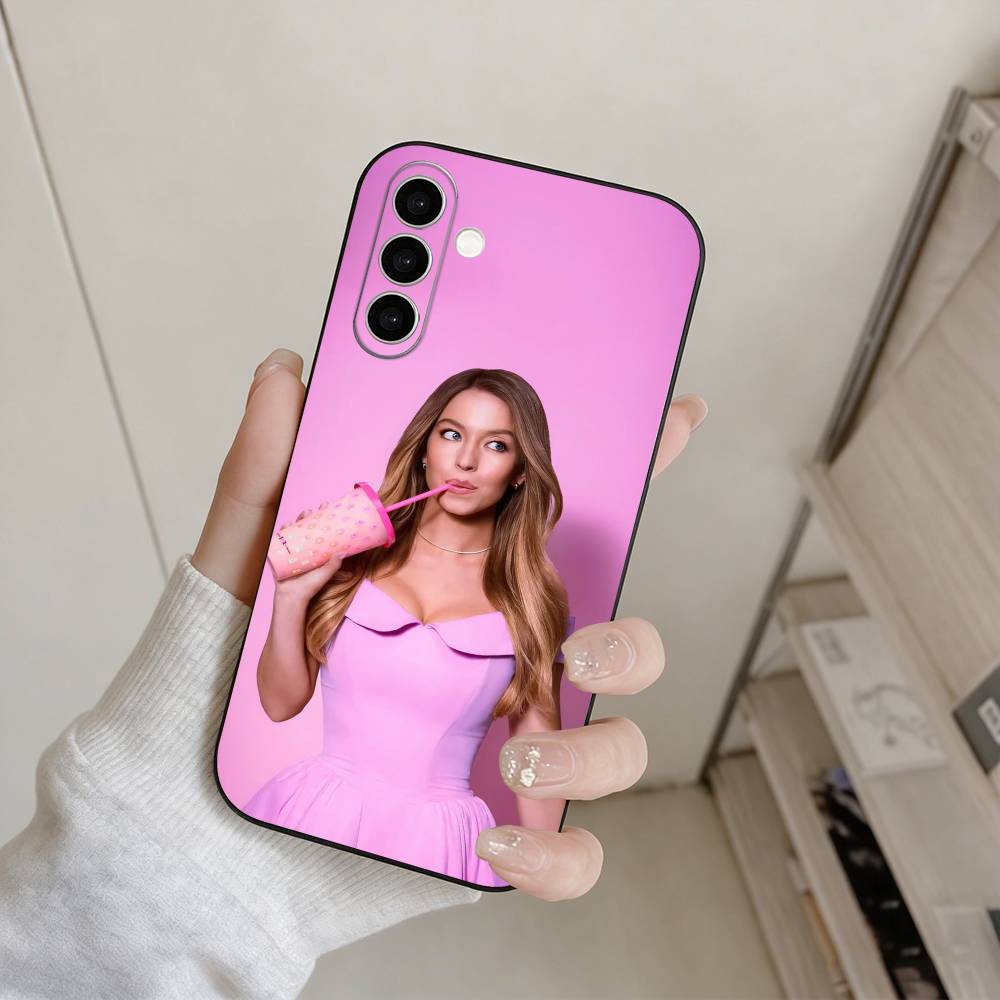 Чехол для телефона Sydney Sweeney для Samsung Galaxy A73, A72, A71, A70, A53, A52, A51, Другие Мягкий Черный Чехол