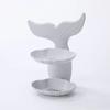 New Double-layer Soap Box  Bathroom Tray Dish Plate Wall Shelf Free Punch Shower Soap Plastic  Double Drain Goldfish Shape Box