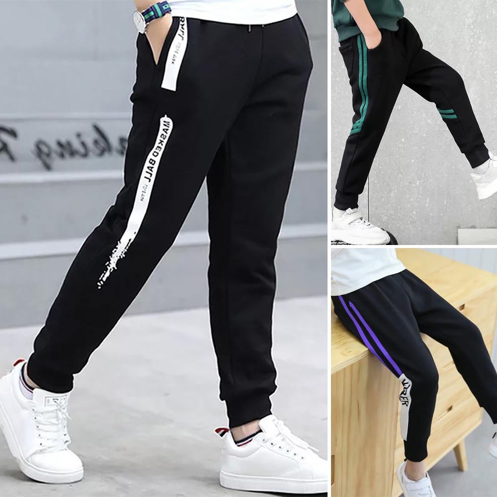 Boys Striped Sweatpants Kids Summer Sports Trousers Casual Harem Pants