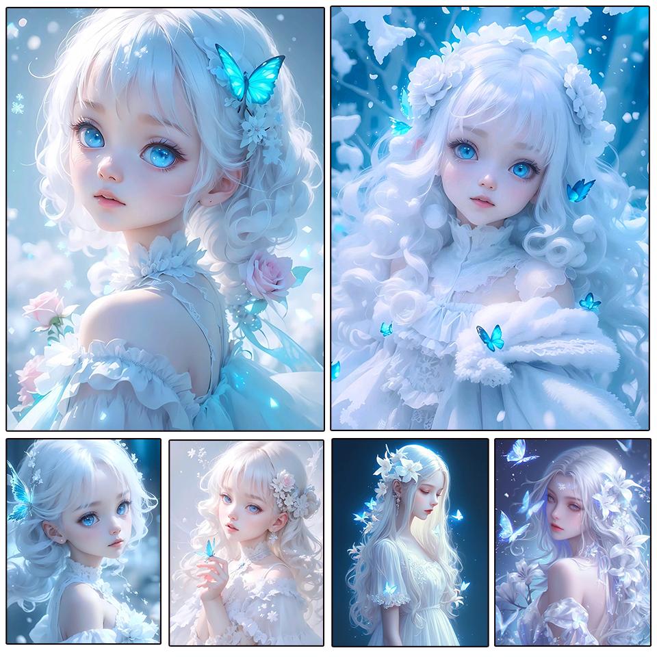 5D DIY Полный Круглый Квадратный Алмазный Рисунок Мультфильм Бабочка Девушка Набор Мозаика Домашнее Украшение Искусство Ремесло Домашнее Украшение Подарок