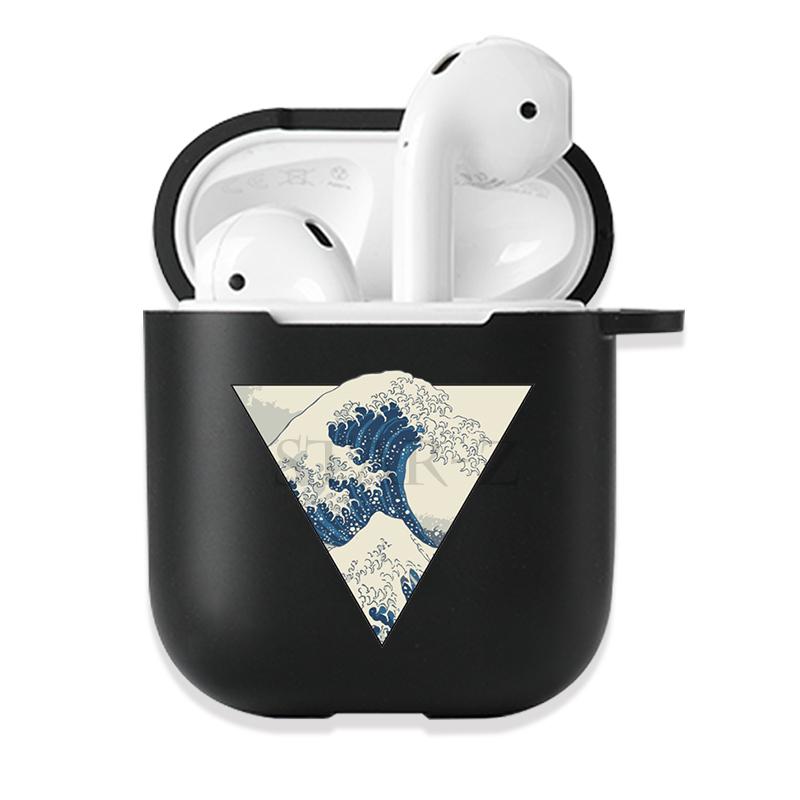 Мягкий черный силиконовый чехол для Apple Airpods Pro 3 2 1 The Great Wave of Kanagawa Bluetooth, беспроводные чехлы для наушников Airpod Cover