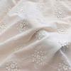130cm Wide 1yards/lot White 3D Flower Embroiderey Cotton Cloth Fabric Dress/Clothes/ Table Cloth/DIY Curtain Material