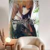 Anime SSteins Gate Character Group Wall Tapestry  Time TravelThemed Cast Sleek Room Accent for SciFi Anime Fans