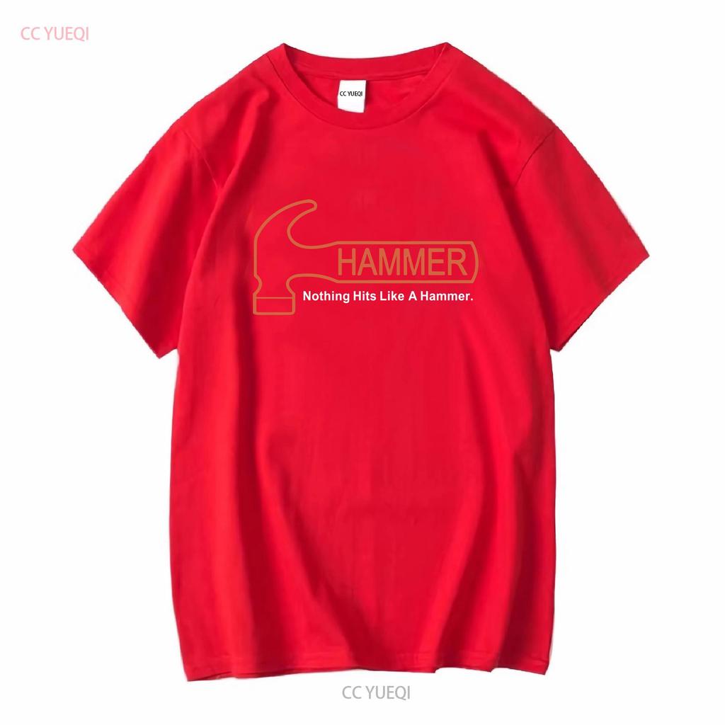 Логотип Hammer Bowling Мужская черная футболка Размер S 5XL с длинным или коротким рукавом винтажная стираная повседневная с графикой уличная мода Унисекс