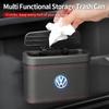 CUP1 Car Push-Button Style Square Leather Multi Functional Organizer Box Trash Can For Volkswagen VW Scirocco Jetta Beetle GTI Passat