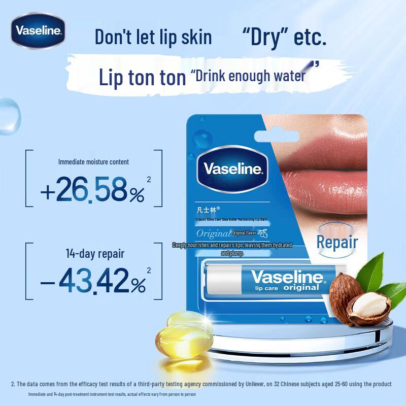 Классический бальзам для губ Vaseline с маслом ши (3-Pack)