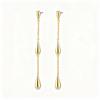 Fine S925 Silver Hypoallergenic Stud Jewelry 18K Gold Plated Teardrop Round Cut 1MM VVS GRA Moissanite Dangle Earrings