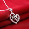 Mom Heart-shaped Pendant Diamond Letter Alloy Rhinestone Women Necklace Jewelry Mother Gift