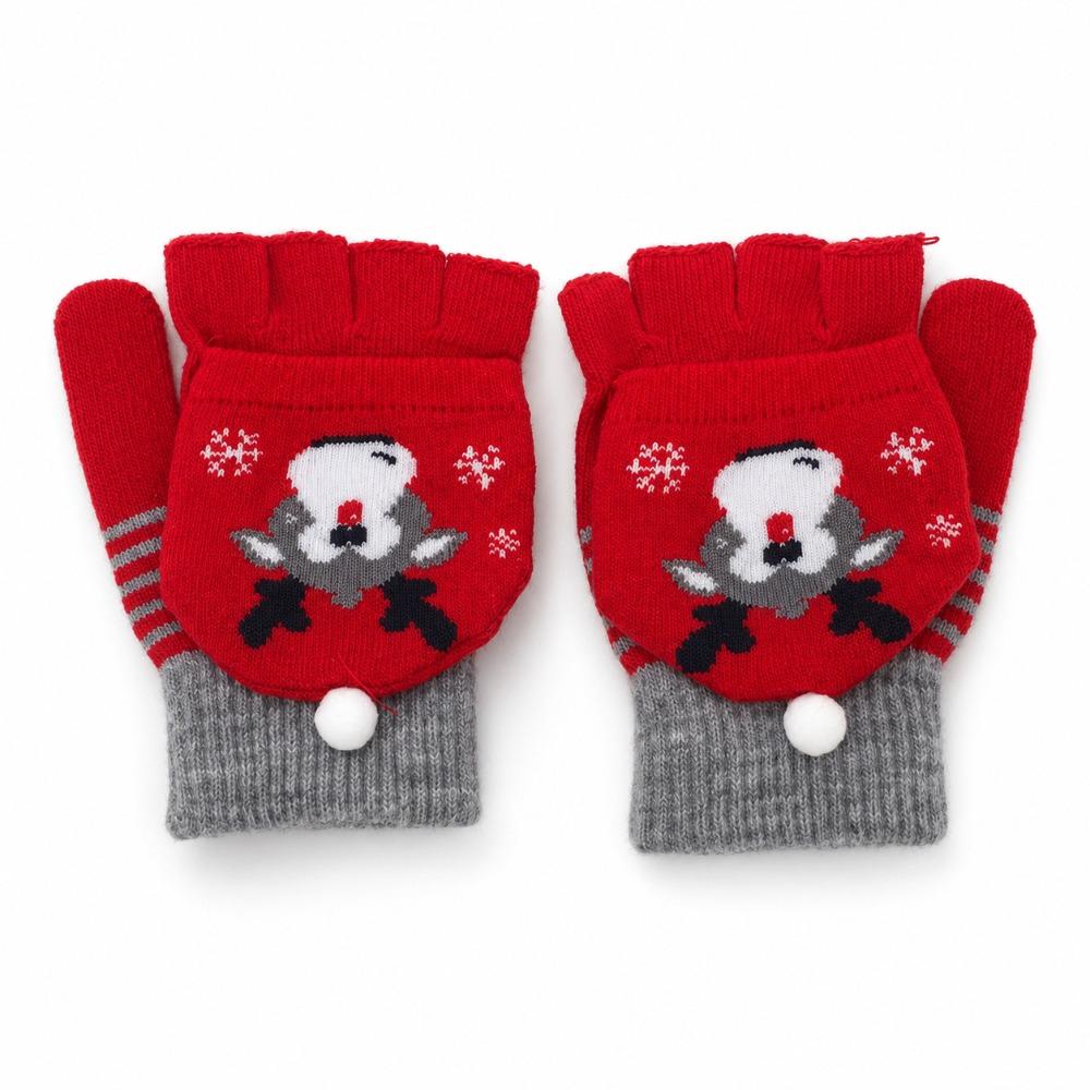 Stretchy Christmas Knit Glove Soft Knit Thermal Knit Glove New Half Finger Glove Cycling