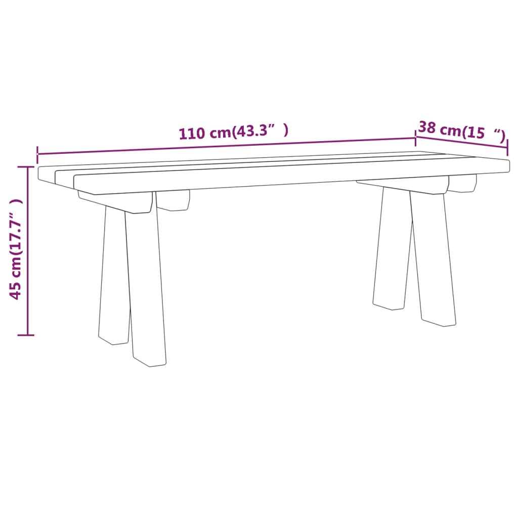 Garden Bench 110 cm Solid Pine Wood Impregnated