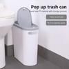 10L Bathroom Trash Can Press Type Garbage Can with Lid Trash Bin for Kitchen Bedroom Living Room Toilet Bucket Waste Trash Can