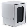 Areshika Vertical Deck Case with Protect Deck Leather Magnetic Trading Card Case Vertical with Window, (White, Window)