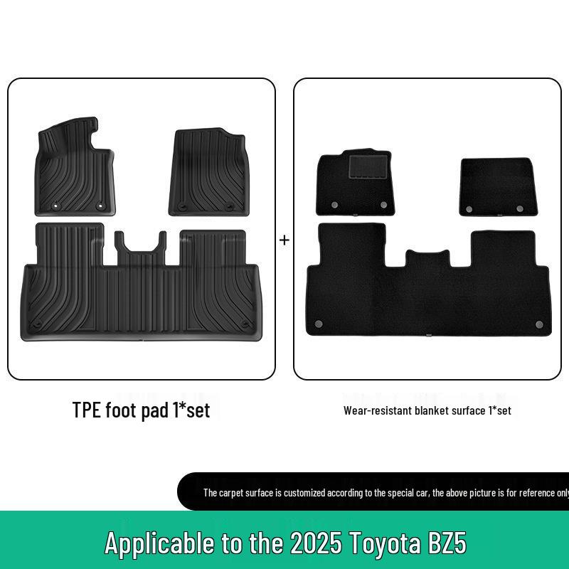 Индивидуальные ТПЭ коврики в салон и багажник для Toyota BZ5 - Устойчивые к пятнам и водонепроницаемые.