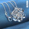 925 Sterling Silver Rose Pendant Necklace Fashionable Wedding Jewelry