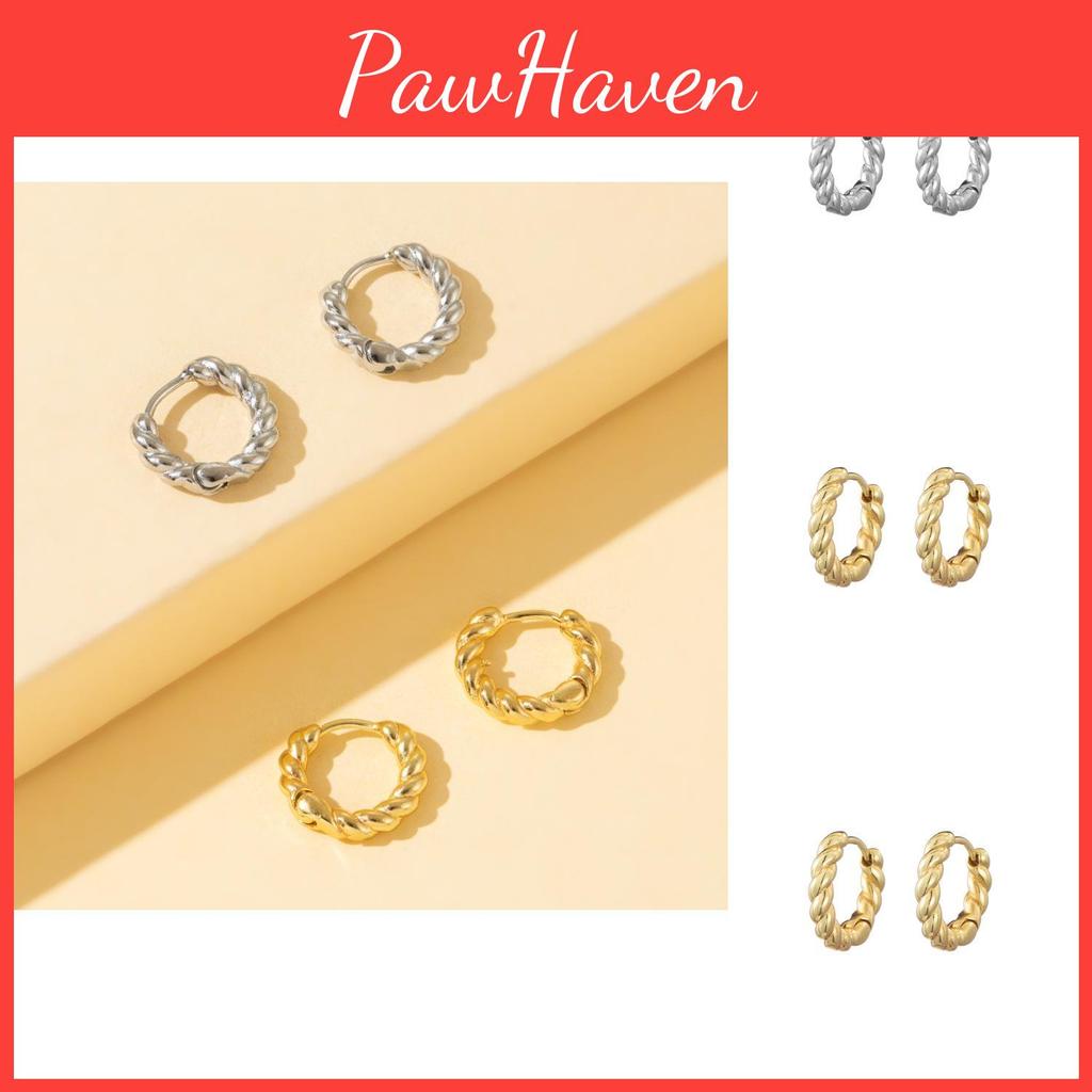 Trendy Geometric Copper Earrings Chic Minimalist Fashion Jewelry For Women