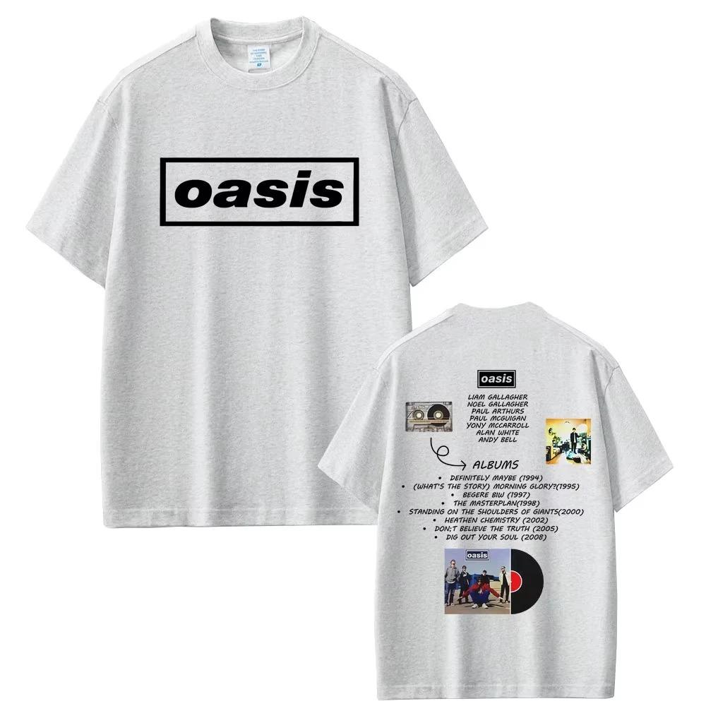2026 O-Oasis Футболка Британская Рок-группа Футболки Мужские Женские Повседневная Оверсайз Футболка Мужские Женские Высококачественный Хлопок Футболки с Коротким Рукавом