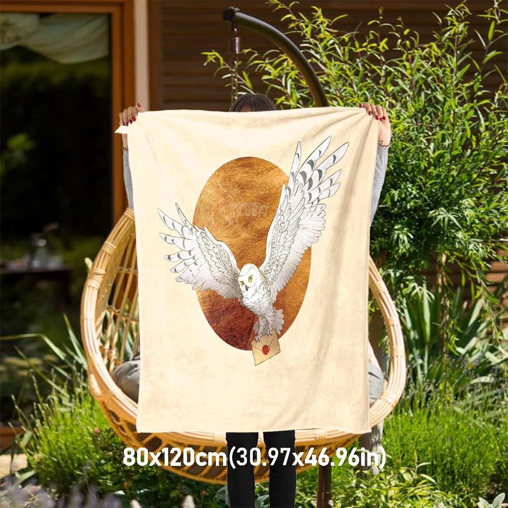 1 шт. Сова Хедвиг Конверт Фланелевое Покрывало для улицы Всесезонное Мягкое Теплое, Декор для Дома 1031180