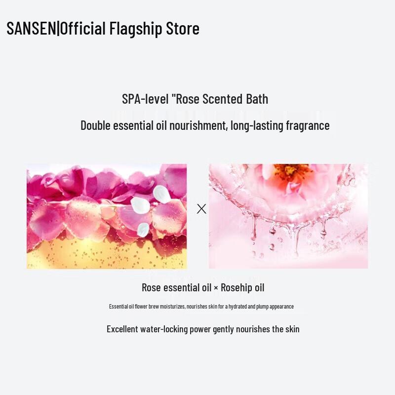 Sansheng Flower Essential Oil Anti-dandruff Shampoo & Rose Shower Gel Set