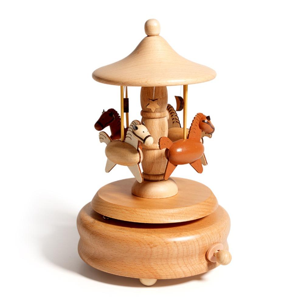 Ballet Dancing Girl Wooden Carousel Music Box Musical Jewelry Box  Children's Toys
