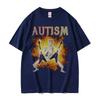 Аутизм Скелет Мем Футболка Юмор Смешной Череп Мужская Женская Мода Харадзюку Футболка Повседневная Хлопок Высокое Качество Футболки Уличная Одежда