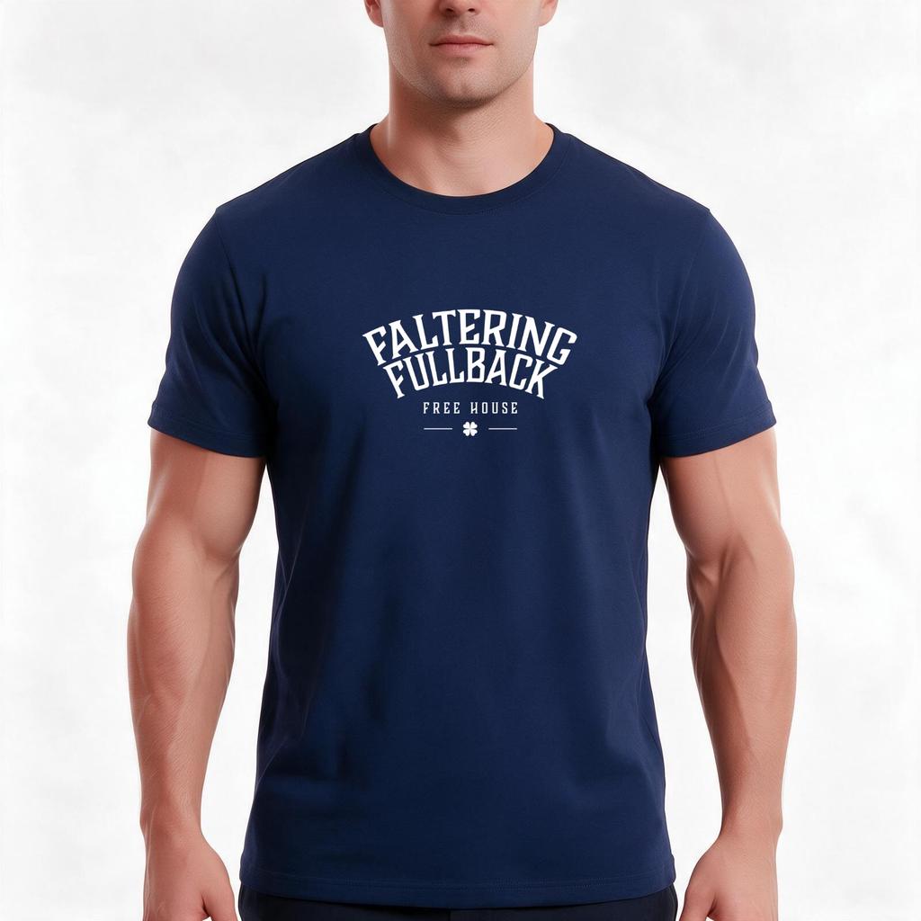 Faltering Fullback Logo White Tshirt Summer Casual Cotton Tee Oversized Streetwear Tops Vintage Graphic Print 100 Cotton