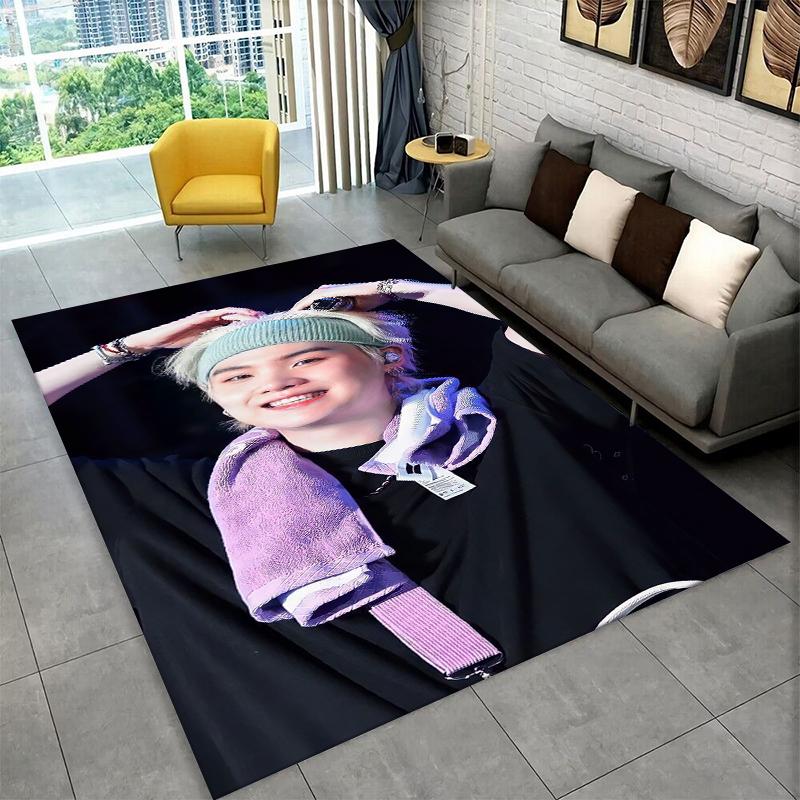 Kpop B-BTS SUGA Agust D Yoon Gi Ковер Коврик для Игровой Комнаты Спальни Гостиной Дивана Домашний Декор, Ковер Зональный Нескользящий Коврик для Пола Подарок