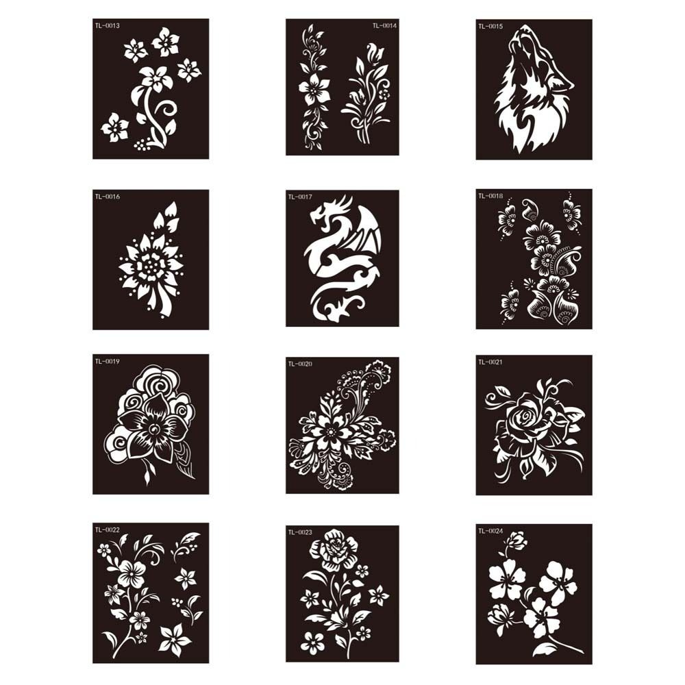 Mehndi Stickers Henna Tattoo Template Fake Tattoo Decals Body Art Sticker Men/Women