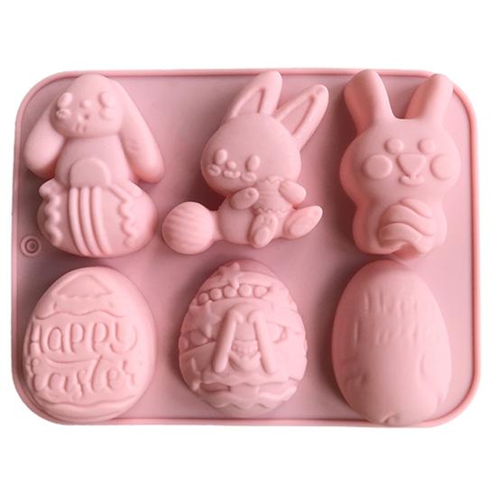 Силиконовая форма для пасхального кролика, 3D форма для яиц, шоколада, пищевая форма, не содержащая бисфенола А, термостойкая форма для желейного пудинга
