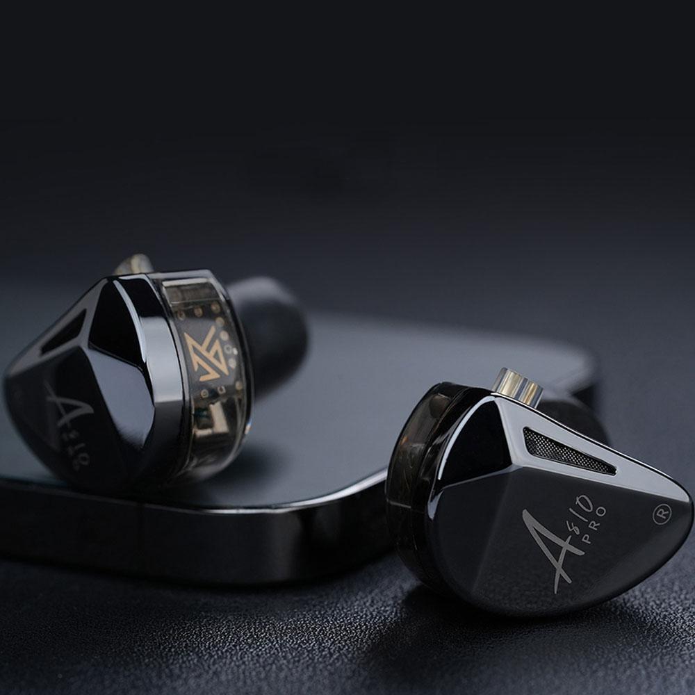 KZ AS10 Pro 5BA IEMs проводные Hi-Fi наушники-вкладыши стерео бас наушники мониторного уровня с микрофоном и посеребренным съемным кабелем.