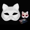 Face Cushion DIY Painting Set White Masquerade Fox Cat Pumpkin Face Cushion Costume Props for Cosplay Halloween Dance Party