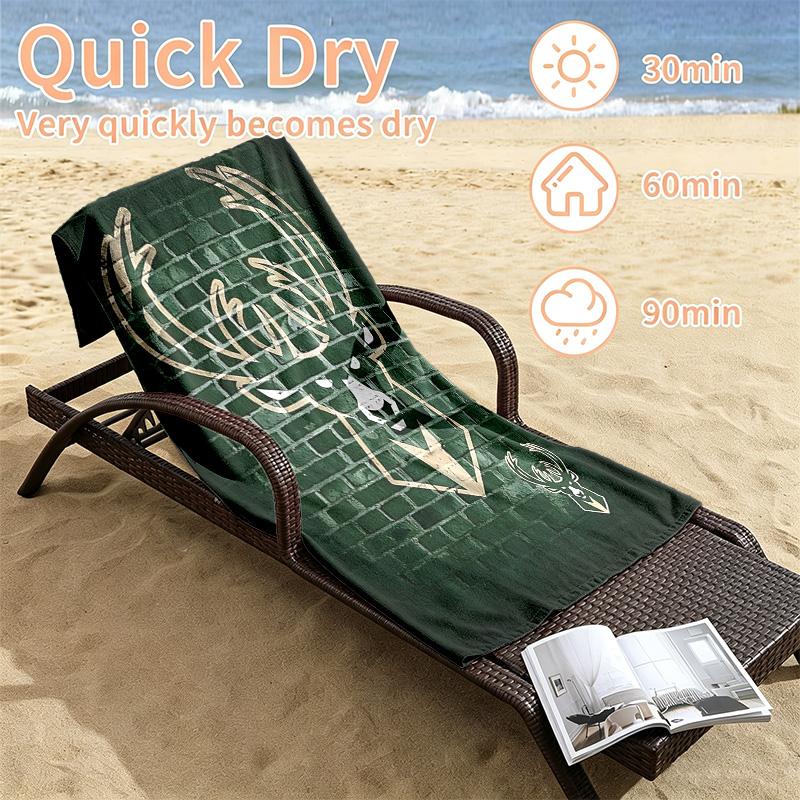 Пляжные полотенца Milwaukee Bucks также служат банными полотенцами, незаменимы летом, обязательны для отдыха на природе, пляжа и бассейна