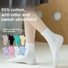 5 Pairs of Female Summer Thin Pure Cotton Sports Sweat Absorber Deodorant Boneless Tube Socks
