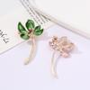 New Vintage Style Elegant Enamel Pearl Lotus Brooch Creative Atmosphere Floral Clothing Pin Suit Accessory PD2018