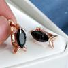 Cute Animal Small Fish Earrings Vintage Fashion Rose Gold Color Wedding Earrings Marquise Crystal Zircon Hoop Earrings For Women