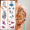 Sexy Fox Flower Temporary Tattoo For Women Girls Adult Lotus Wolf Butterfly Tattoos Sticker Watercolor Fake Waterproof Tatoo Arm