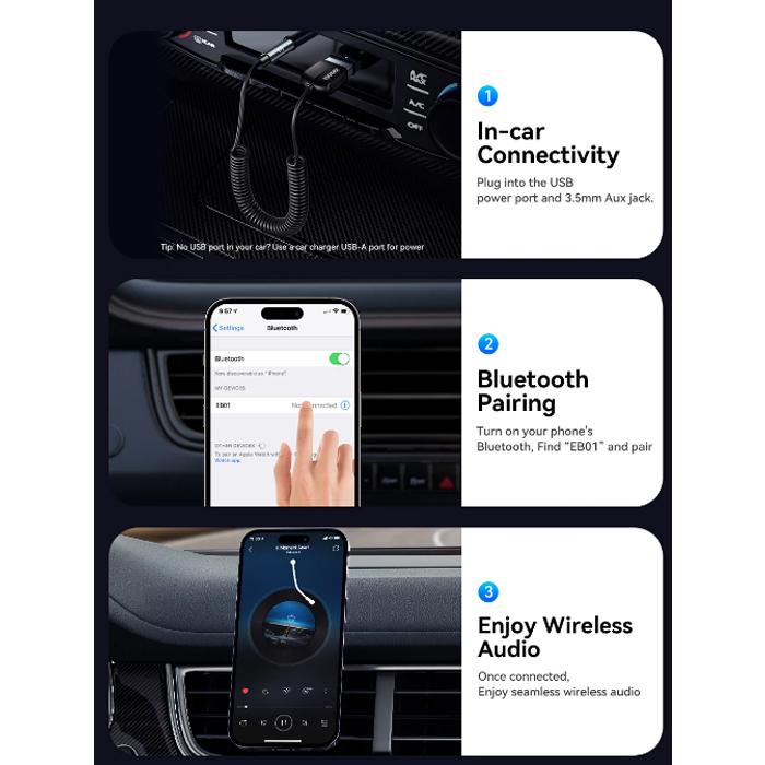 Essager USB Bluetooth Aux адаптер Dongle USB на 3,5 мм разъем аудио беспроводной комплект громкой связи для автомобильного стереоприемника USB передатчик