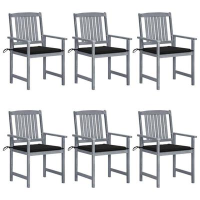 Maison Exclusive - Chaises De Jardin Et Coussins Lot De 6 Bois Acacia Massif Gris