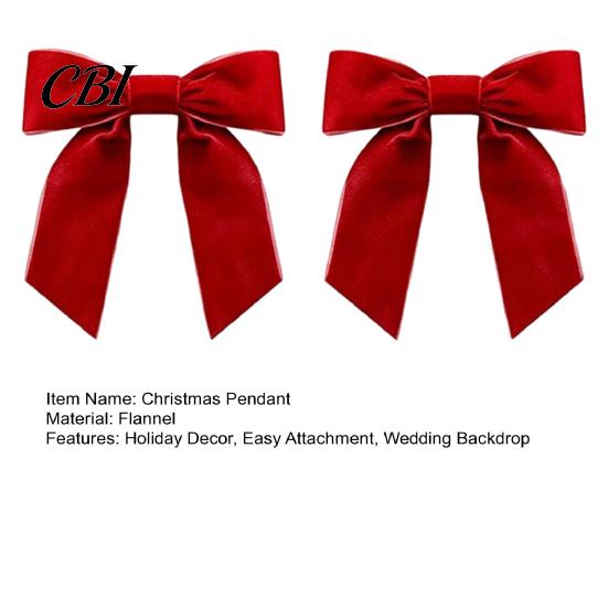 Luxury Gift Box Knots 2Pcs Velvet Christmas Bows, Holiday Hanging Wall Decor for Tree Easy Attachment Ribbons Topper, Wedding Backdrop, Bridal Shower,