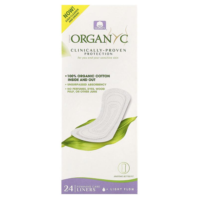 Organic Cotton Panty Liners, Light Flow, 24 Liners