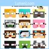 Mask Minecraft 12pcs1pcs Cosplay Accessory Birthday Party Carnival Adult Kid