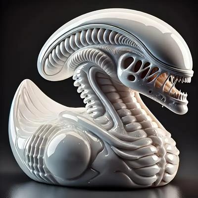 Креативная фигурка утки в инопланетной тематике, причудливое научно-фантастическое настольное полимерное украшение для вечеринки, оригинальное украшение для киноманов и любителей уток